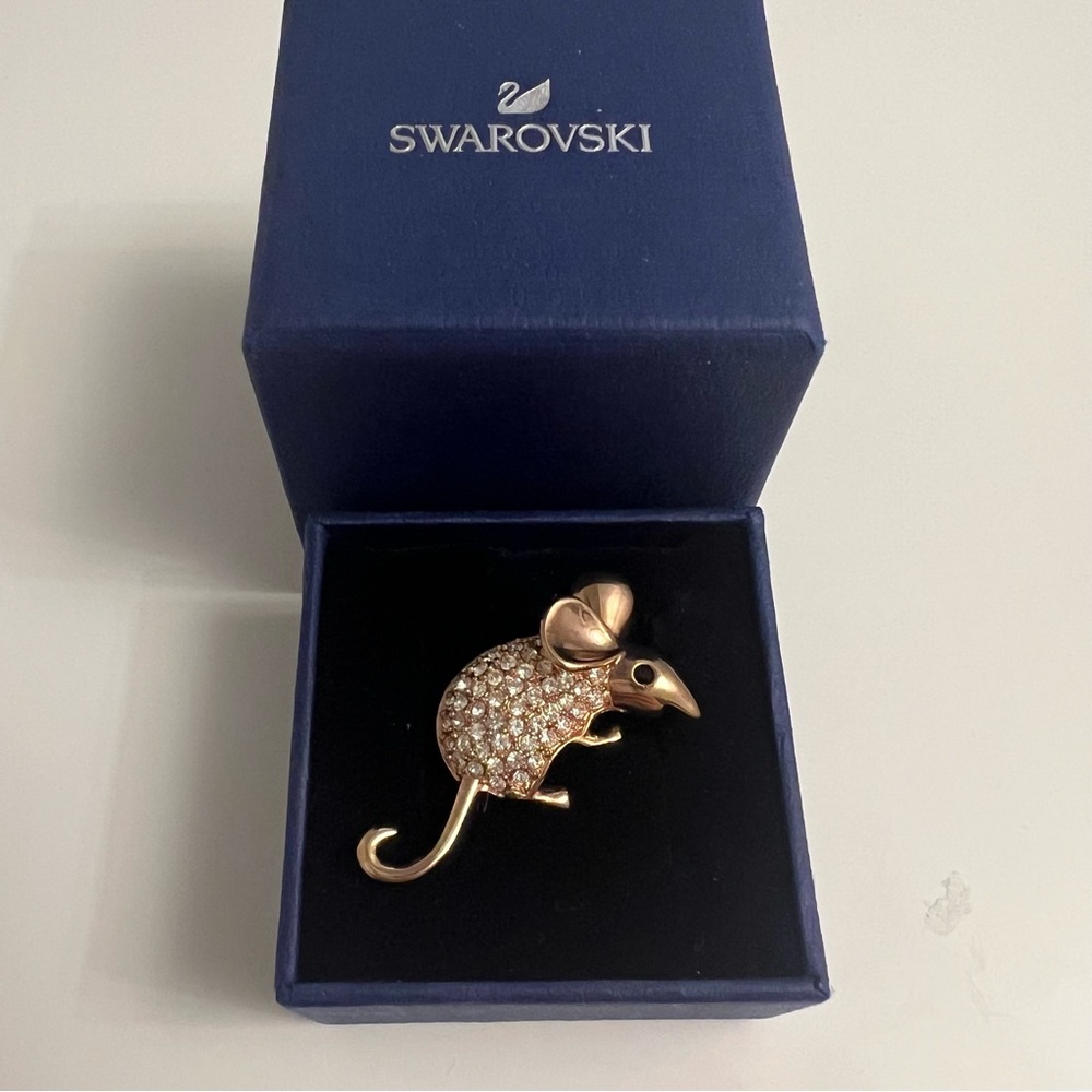 Swarovski mouse brooch